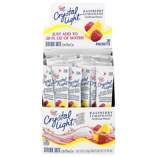 Crystal Light On The Go Raspberry Lemonade Beverage Mix, 4 x 30 x 2.83 GR Case - Beverages