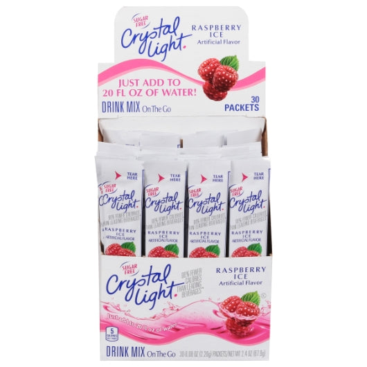Crystal Light Sugar Free Raspberry On the Go Drink Mix, 4 x 30 x 0.08 oz Case - DOT product image 3