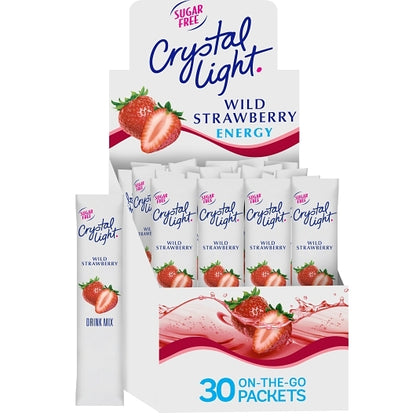 Crystal Light On The Go Wild Strawberry Energy Beverage Mix, 4 x 30 x 0.13 oz Case - DOT product image 2
