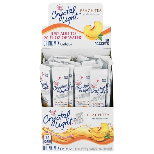 Crystal Light Peach Drink Mix Kosher, 4 x 30 x 2.55 GR Case - Beverages