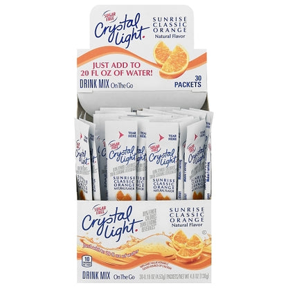 Crystal Light On The Go Sunrise Beverage Mix, 4 x 30 x 0.16 oz Case - Beverages