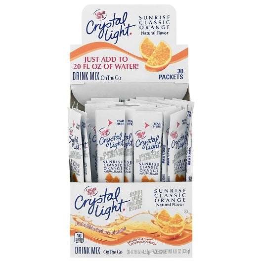Crystal Light On The Go Sunrise Beverage Mix, 4 x 30 x 0.16 oz Case - Beverages