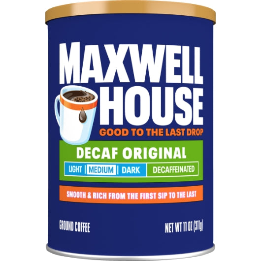 Maxwell House Decaffeinated Original Medium Ground Coffee, 6 x 311 GR Case - DOT product image 2