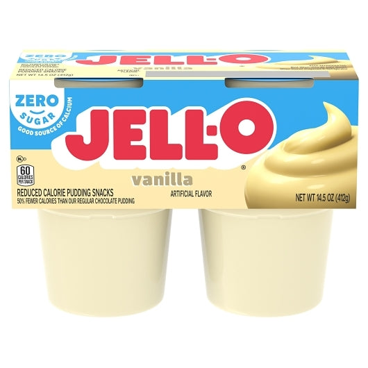 Jell-O Ready To Eat Dessert Vanilla Sugar Free Pudding, 6 x 412 GR Case - Bakery & Desserts