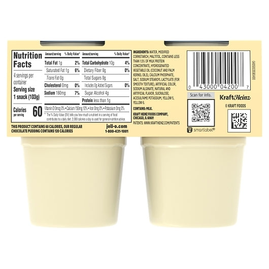Jell-O Ready To Eat Dessert Vanilla Sugar Free Pudding, 6 x 412 GR Case - DOT product image 5