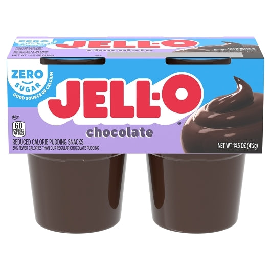 Jell-O Ready To Eat Dessert Chocolate Sugar Free Pudding, 6 x 14.5 oz Case - Bakery & Desserts