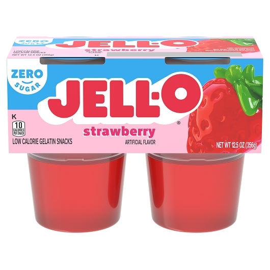Jello Ready To Sugar Free Ready To Eat Strawberry Dessert, 6 x 12.5 oz Case - Bakery & Desserts