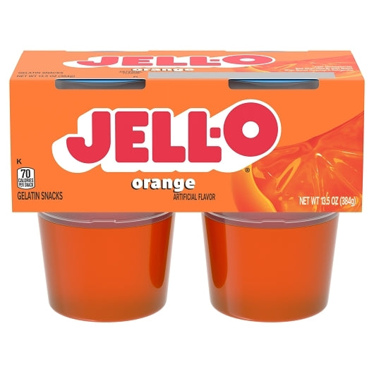 Jell-O Ready To Eat Orange Gelatin, 6 x 13.5 oz Case - Bakery & Desserts