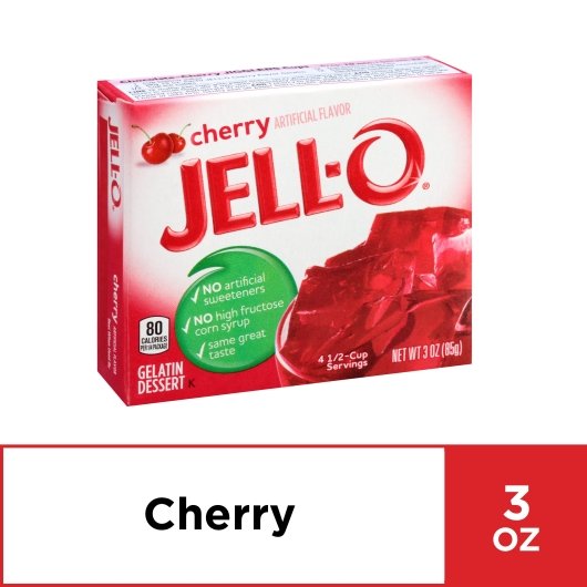 JELLO Instant Cherry Flavored Gelatin Mix, 24 x 3 oz Case - DOT product image 4