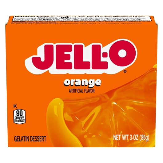 Jell-O Orange Flavored Gelatin Mix, 24 x 85 GR Case - Bakery & Desserts