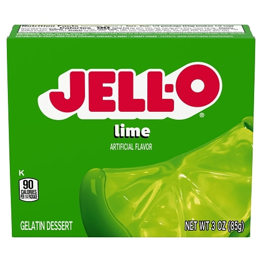 Jell-O Lime Flavored Gelatin Mix, 24 x 85 GR Case - Bakery & Desserts