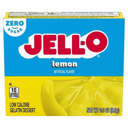 Jello Lemon Sugar Free Lemon Flavored Gelatin Mix, 24 x 8.5 GR Case - Bakery & Desserts