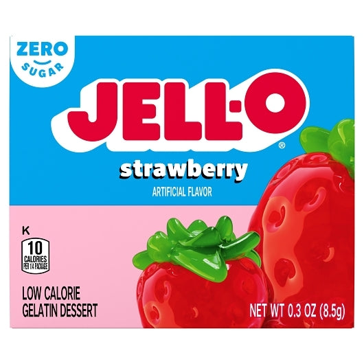 Jello Strawberry Sugar Free Strawberry Flavored Gelatin Mix, 24 x 0.3 oz Case - DOT product image 2