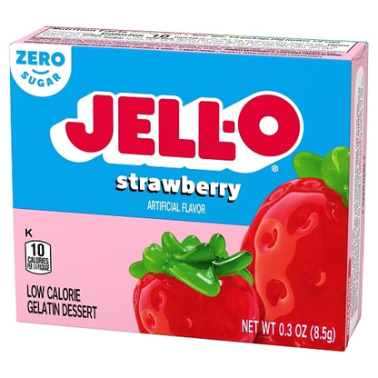Jello Strawberry Sugar Free Strawberry Flavored Gelatin Mix, 24 x 0.3 oz Case - DOT product image 3