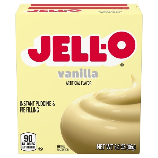 JELLO Vanilla Instant Vanilla Flavored Instant Pudding Mix, 24 x 3.4 oz Case - Bakery & Desserts