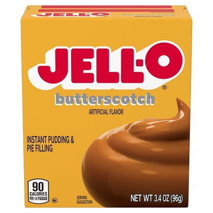 JELLO Butterscotch Instant Butterscotch Flavored Instant Pudding Mix, 24 x 3.4 oz Case - Bakery & Desserts