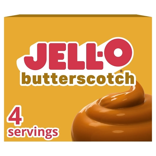 JELLO Butterscotch Instant Butterscotch Flavored Instant Pudding Mix, 24 x 3.4 oz Case - GS1 mobile-ready hero image