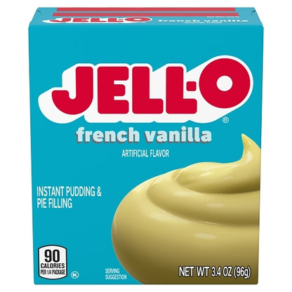 JELLO Instant French Vanilla Flavored Instant Pudding Mix, 24 x 96 GR Case - Bakery & Desserts