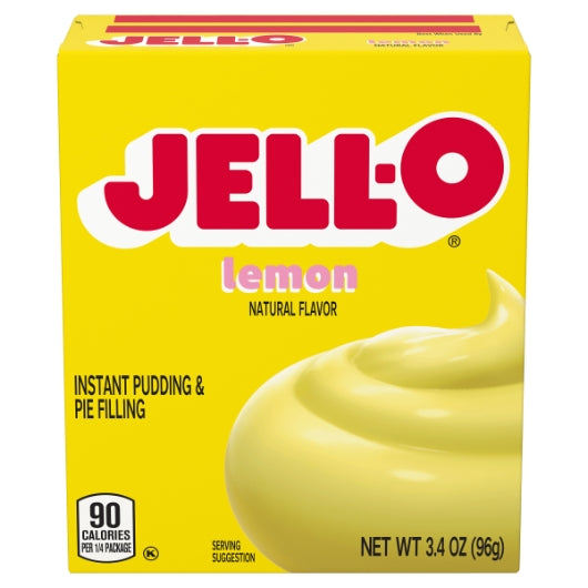JELLO Instant Lemon Flavored Instant Pudding Mix, 24 x 3.4 oz Case - Bakery & Desserts