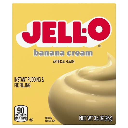 JELLO Banana Cream Banana Flavored Instant Pudding Mix, 24 x 96 GR Case - DOT product image 2