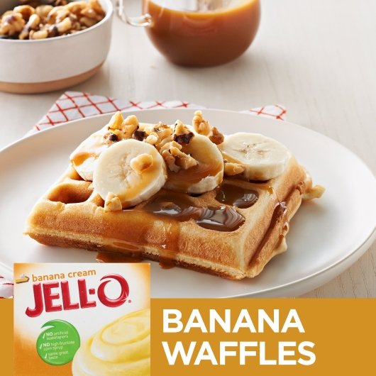 JELLO Banana Cream Banana Flavored Instant Pudding Mix, 24 x 96 GR Case - DOT product image 3