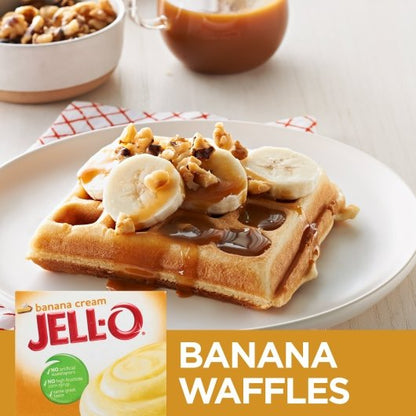 JELLO Banana Cream Banana Flavored Instant Pudding Mix, 24 x 96 GR Case - DOT product image 3