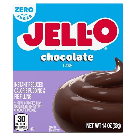 Jell-O Sugar Free Far Free Chocolate Flavored Instant Pudding Mix, 24 x 39 GR Case - DOT product image 2