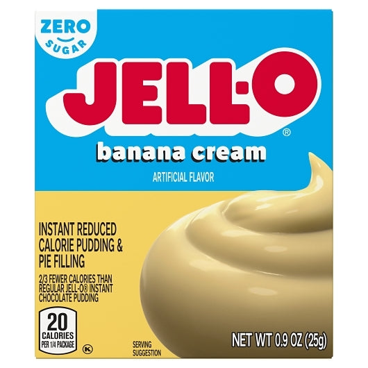 Jell-O Sugar Free Fat Free Banana Cream Flavored Instant Pudding Mix, 24 x 25 GR Case - DOT product image 2