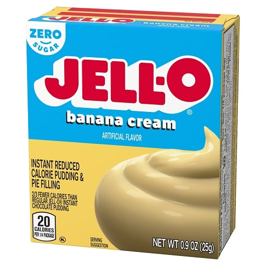 Jell-O Sugar Free Fat Free Banana Cream Flavored Instant Pudding Mix, 24 x 25 GR Case - DOT product image 4