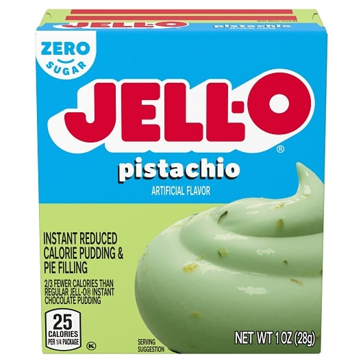 Jell O Instant Sugar Free Fat Free Pistachio Flavored Instant Pudding Mix, 24 x 1 oz Case - Bakery & Desserts