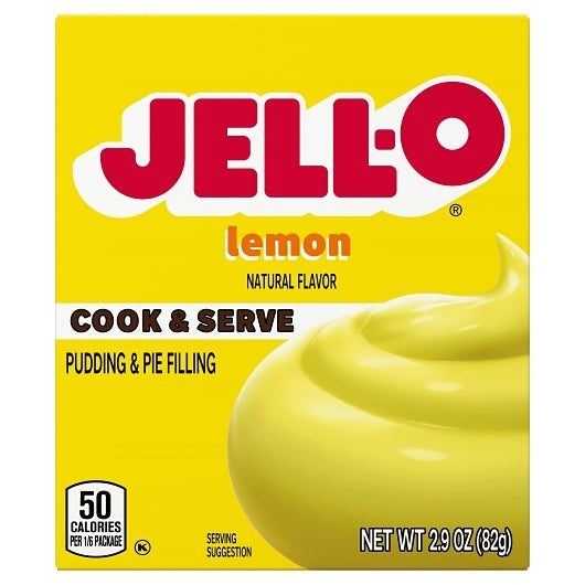 JELLO Lemon Pudding Lemon Flavored Instant Pudding Mix & Pie Filling, 24 x 82 GR Case - DOT product image 2