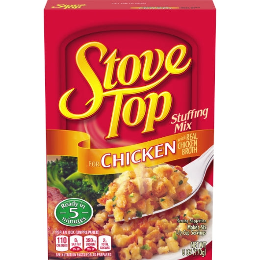 Stove Top Chicken Stuffing, 12 x 6 oz Case - Rice & Grains
