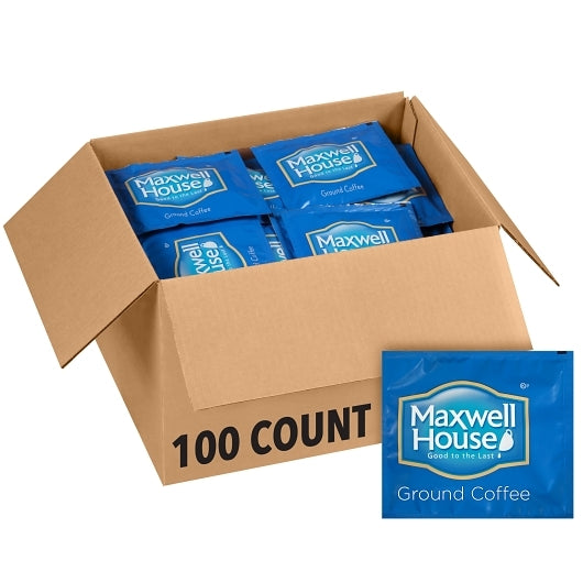 Maxwell House Filter Pack Ground Coffee, 100 x 0.7 oz Case - Coffee & Tea