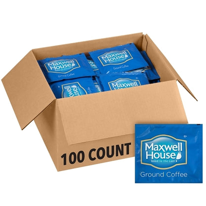 Maxwell House Filter Pack Ground Coffee, 100 x 0.7 oz Case - Coffee & Tea