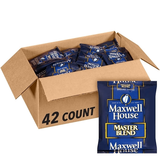 Maxwell House Coffee Master Blend Ground Coffee, 42 x 1.25 oz Case - Coffee & Tea
