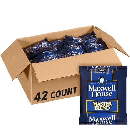 Maxwell House Coffee Master Blend Ground Coffee, 42 x 1.25 oz Case - Coffee & Tea