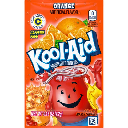 Kool Aid Orange Beverage, 192 x 0.15 oz Case - Front/center packaged product image