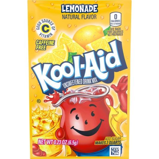 Kraft Kool Aid Lemonade Beverage, 192 x 6.5 GR Case - Beverages