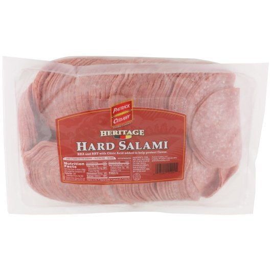 Heritage Patrick Cudahy Dry Sausage Hard Salami, 4 x 4 lb Case - Frozen Meat & Seafood