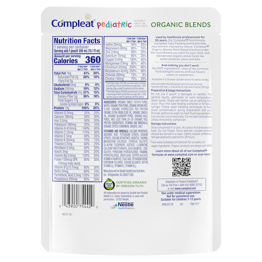 Compleat Pediatric Organic Blends Plant Based, 24 x 10.1 fl oz Case - DOT product image 2