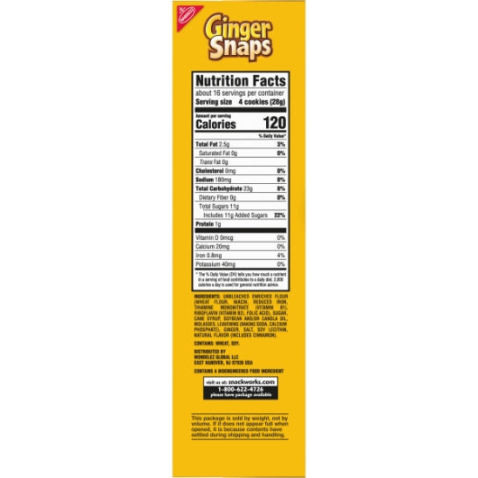 Nabisco Old Fashioned Ginger Snaps, 6 x 1 lb Case - DOT product image 8