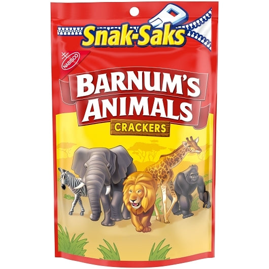Barnum Animal Crackers Lunchbox Snak Saks, 12 x 8 oz Case - Crackers & Grahams