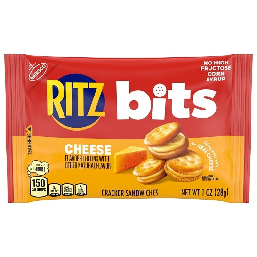 Ritz Bits Cheese Crackers, 4 x 12 x 1 oz Case - Crackers & Grahams