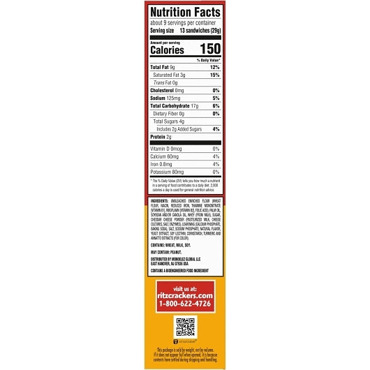 Ritz Bits Cheese Crackers, 12 x 8.8 oz Case - DOT product image 8