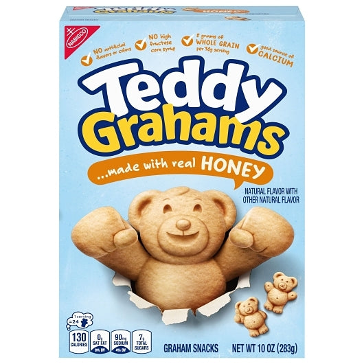 Teddy Grahams Honey Cookies, 6 x 10 oz Case - Front/center packaged product image