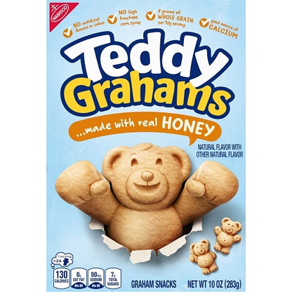 Teddy Grahams Honey Cookies, 6 x 10 oz Case - Front/center packaged product image