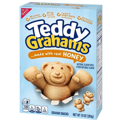 Teddy Grahams Honey Cookies, 6 x 10 oz Case - Alternate product angle or state