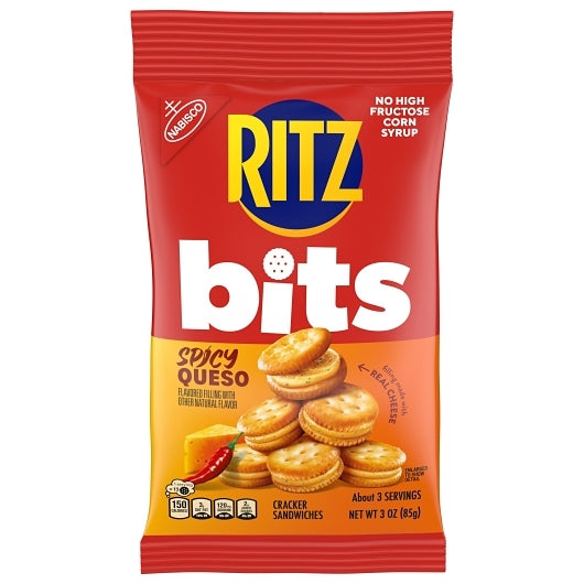 Ritz Bits Spicy Queso Cracker Sandwiches, 12 x 3 oz Case - Crackers & Grahams - image 2