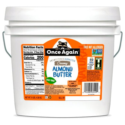 Once Again Nut Butter Natural Smooth Almond Butter, 1 x 9 lb Case - Nuts & Seeds