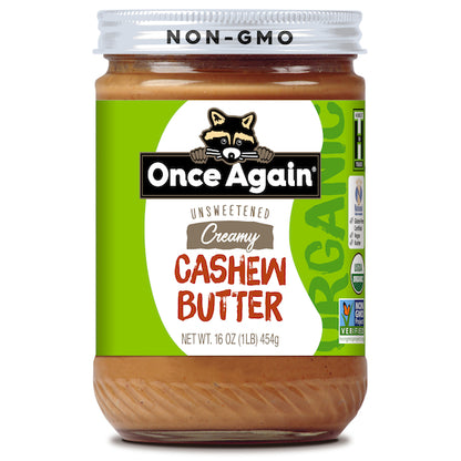 Once Again Nut Butter ORGANIC CASHEW BUTTER, 6 x 16 oz Case - DOT product image 2